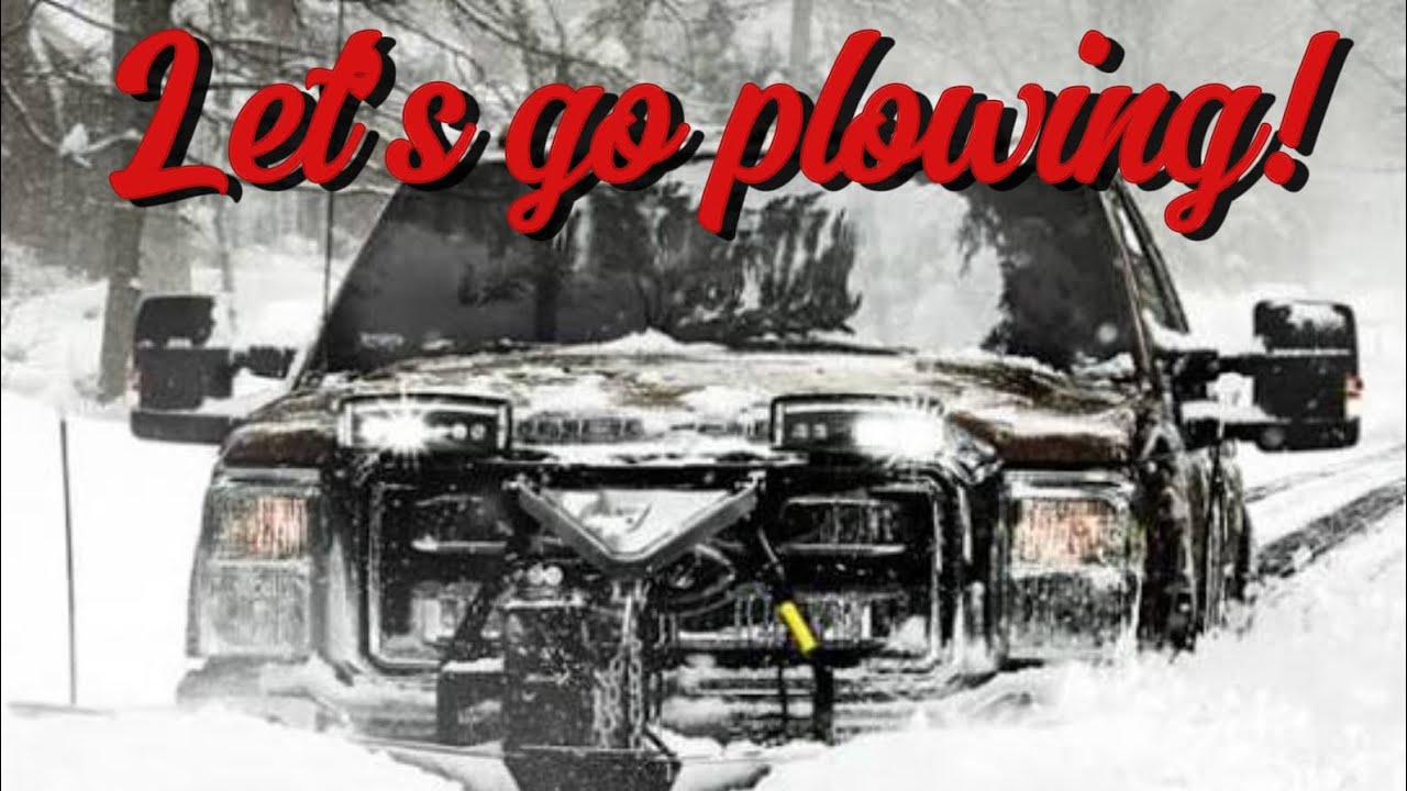 Plowing snow with a F350! Blading off commercial lots POV. 