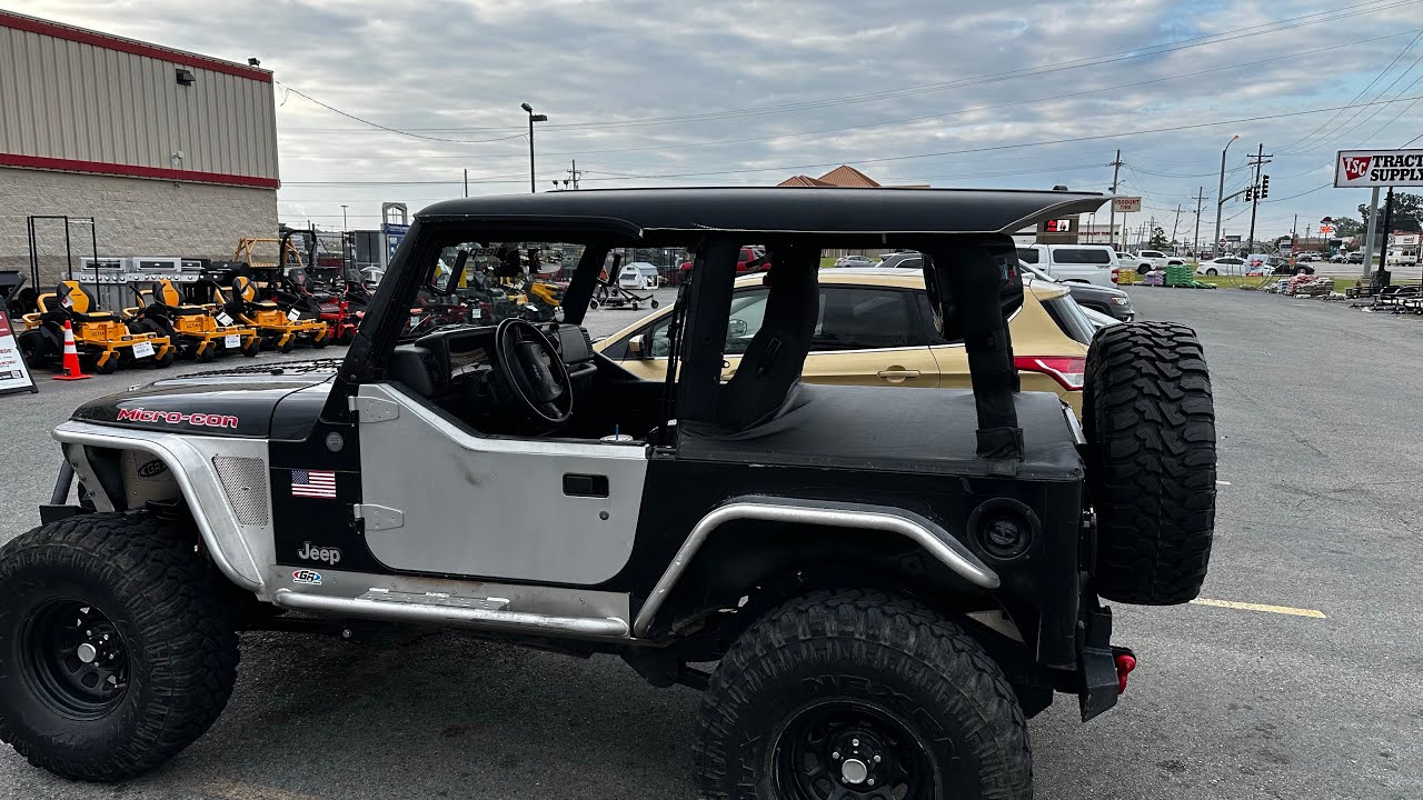 Jeep TJ DIY hardtop Safari top from a salvage yard, busted hardtop ￼