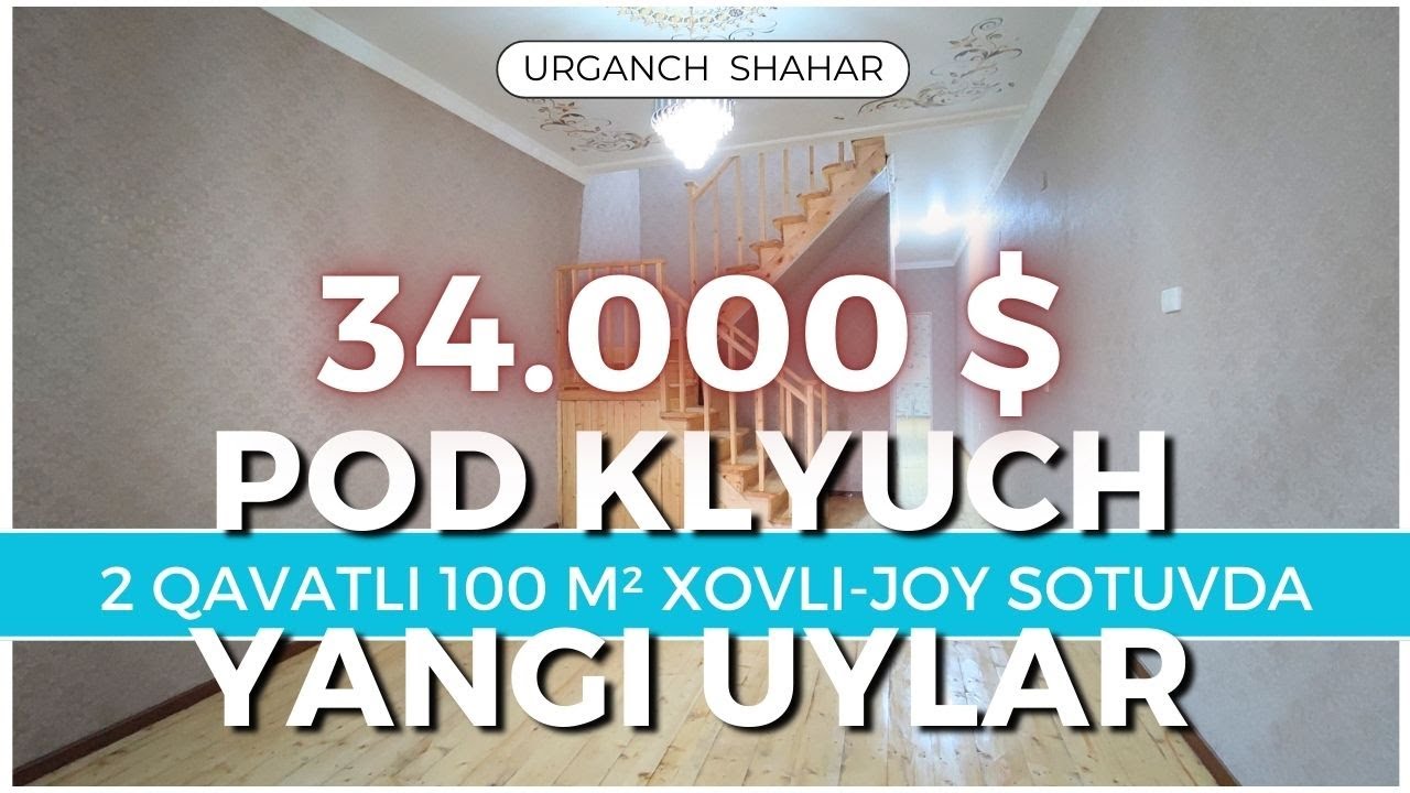 2 qavatli 100 m2 xovli-joy sotuvda