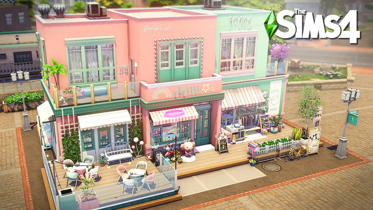Bubble Tea & Cute Store | The Sims4 Stop Motion Build | NoCC |【シムズ４建築】