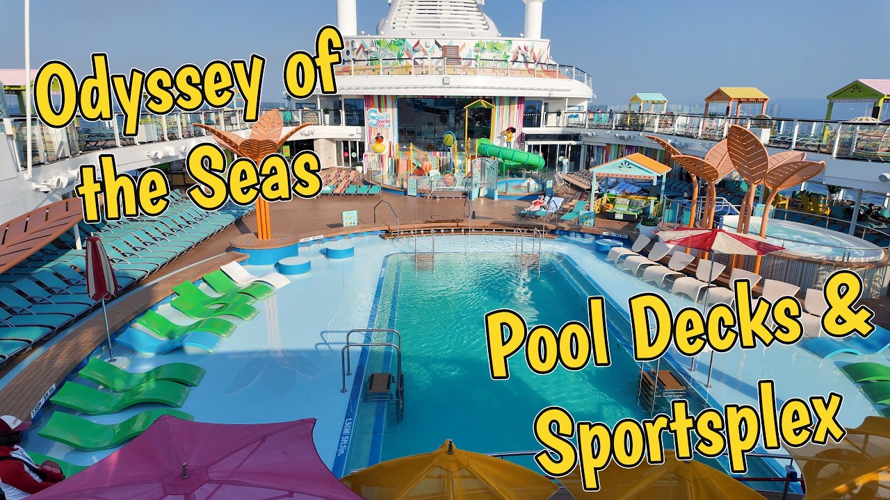 Odyssey of the Seas pool decks & SeaPlex tour (Decks 14, 15 & 16)