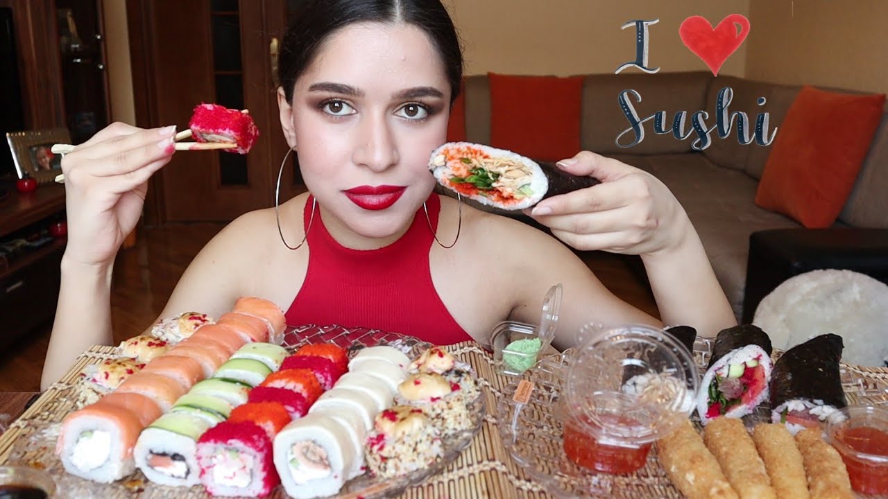 MUKBANG ГИГАНТСКИЕ РОЛЛЫ + 30 РОЛЛОВ И СЫРНЫЕ ПАЛОЧКИ