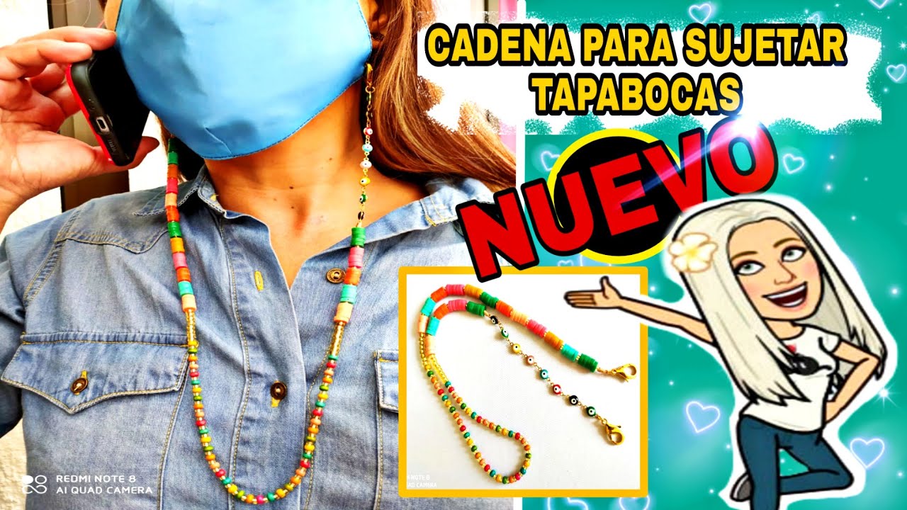 COMO DECORAR TAPABOCAS, CADENA PARA TAPABOCAS