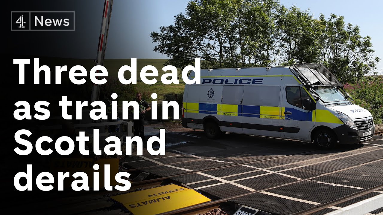 Three dead as train derails in Scotland
