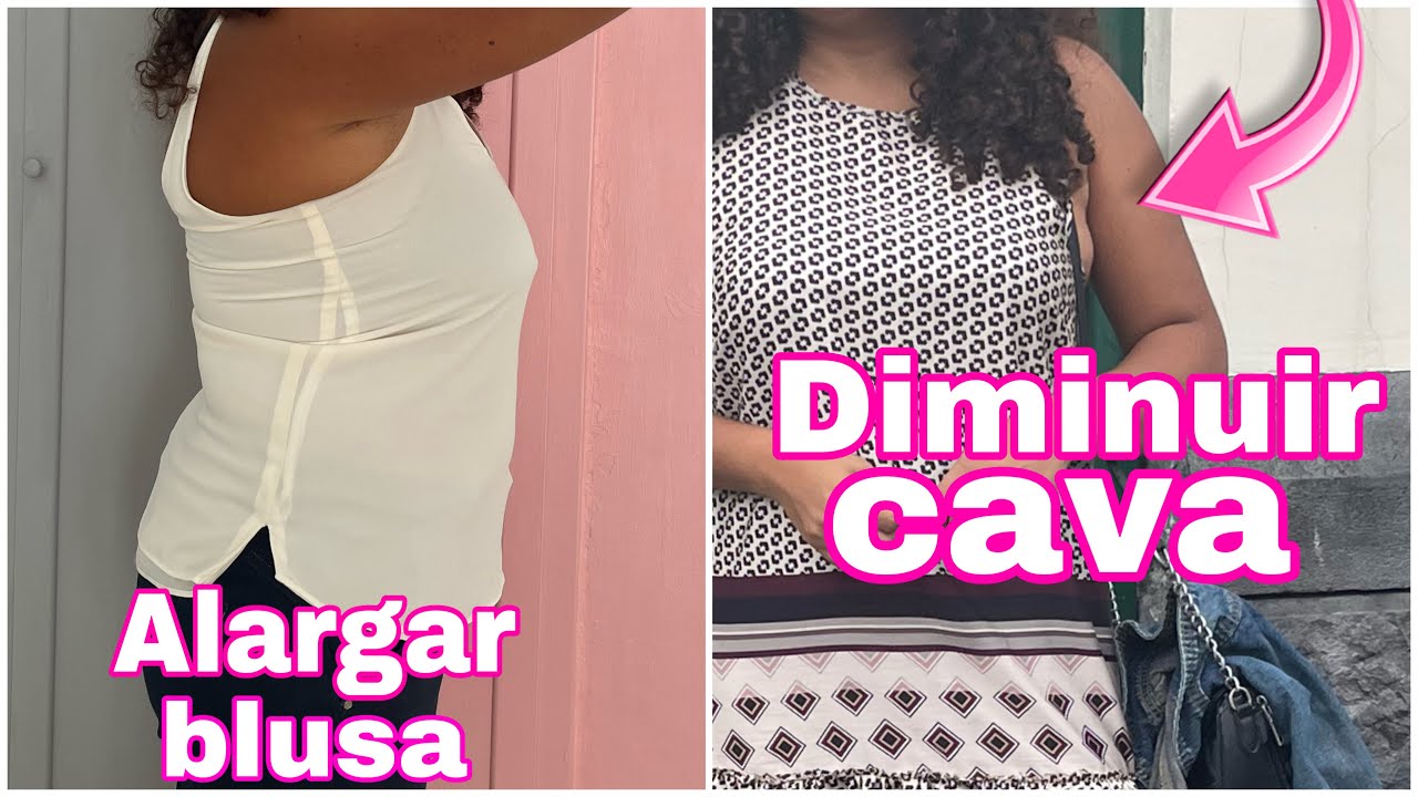 Dois consertos / como alargar blusa com renda / diminuir cava de vestido com babado / huda nunes diy