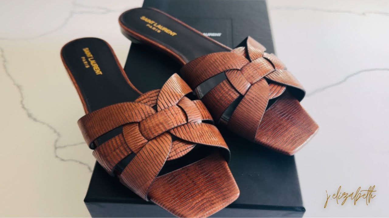 SAINT LAURENT Tribute Lizard Sandals Unboxing