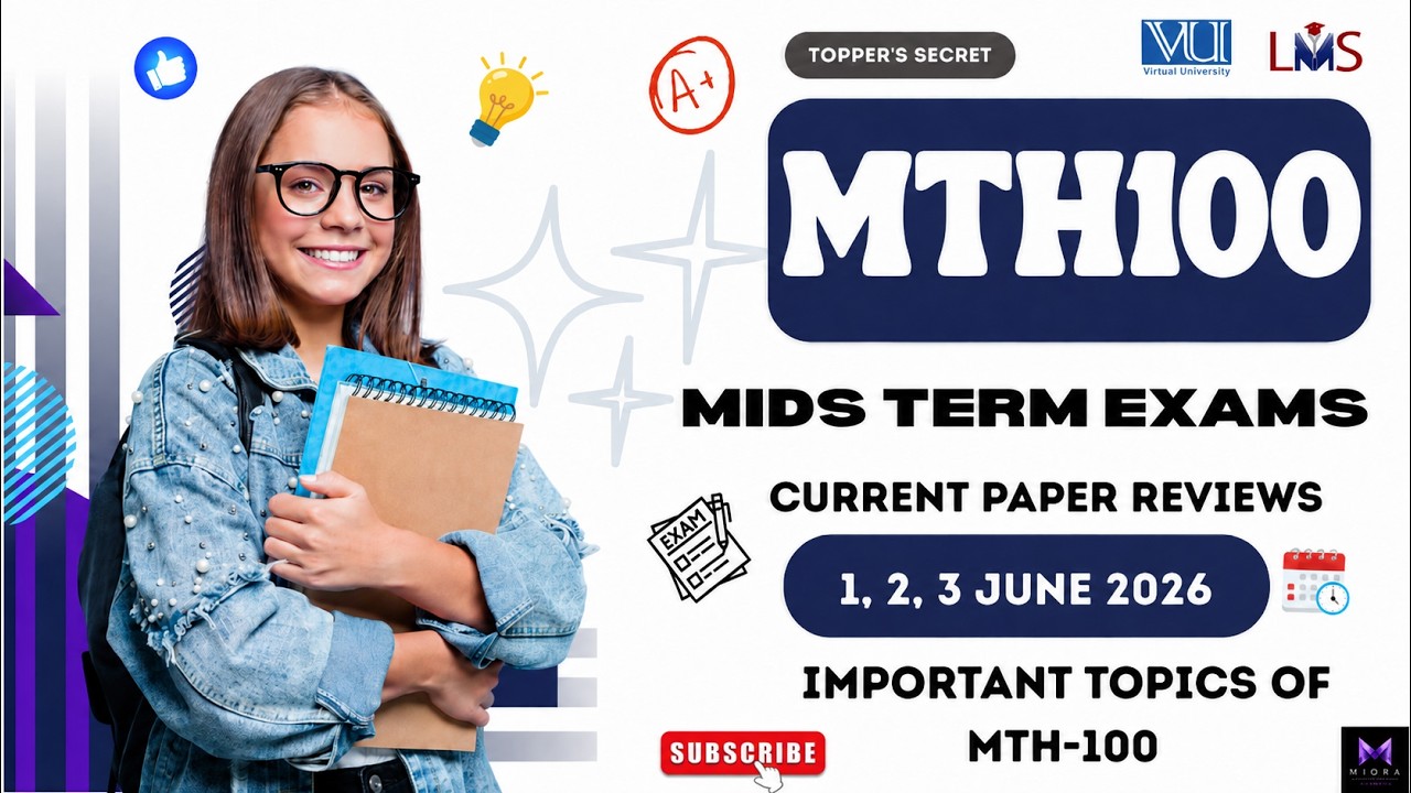 VU MTH100 Mid Term Current Paper Review 2026 | Important Questions & Topics