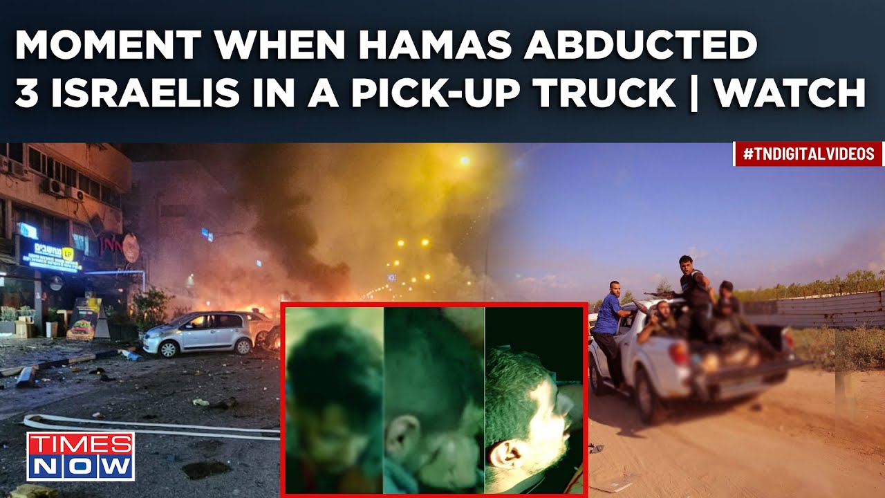 Watch Moment When 3 Israelis Were Abducted In A Pick-Up Truck| Hamas' Hostage Hostility On Camera