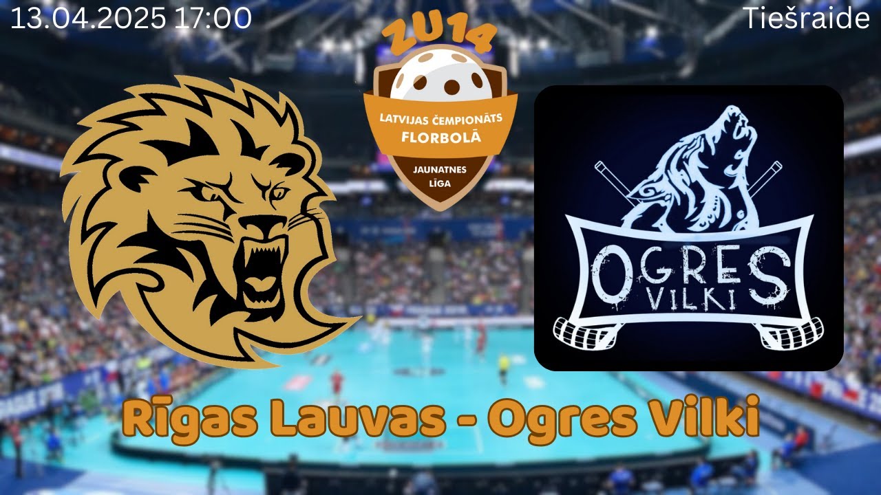 Florbols zēni U14. Rīgas Lauvas  - Ogres Vilki. Rīgā, 13.04.2025.