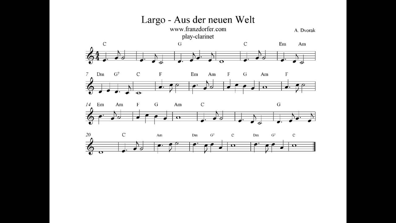 Play Clarinet Largo Theme New World Symphonie