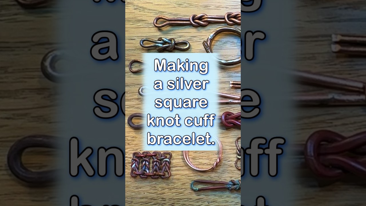 How to make a simple silver square knot cuff bracelet.