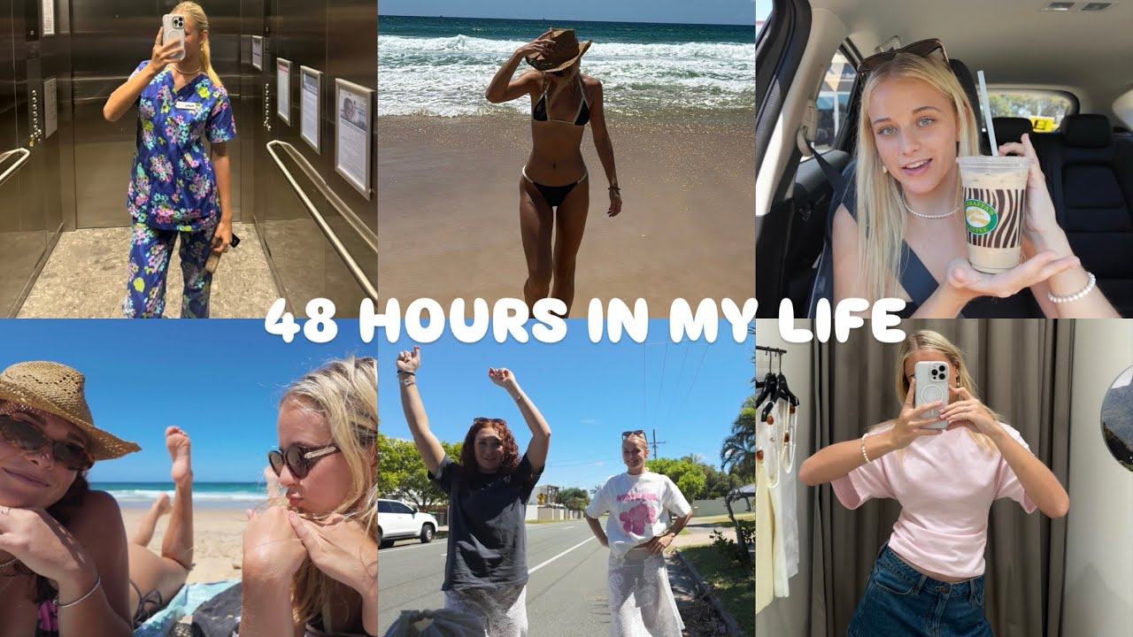 SPEND 48 HOURS IN MY LIFE WITH ME! shopping, hauls, night shift, beach and friends