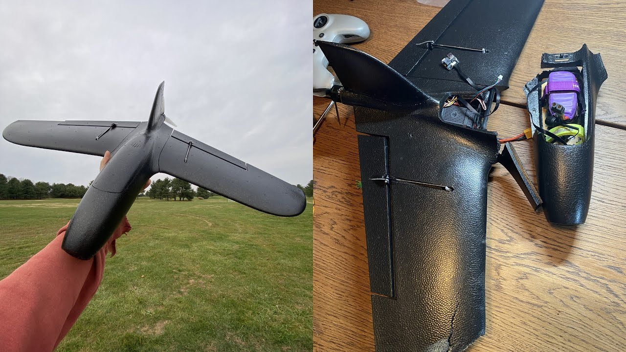 TBS Chupito Maiden Flight and Crash - FPV Wing
