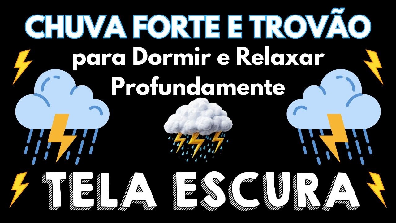 Sons relaxantes para dormir ⛈ Ouça o trovão e a chuva, adormeça depois ⛈ TELA PRETA