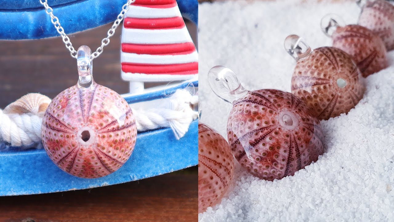 Let's Resin Sea Urchin Shell Pendant