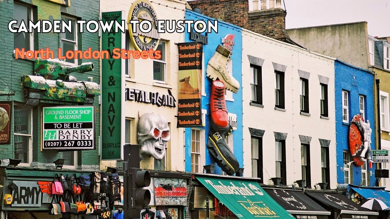 Relaxing Daytime Drive Through Camden Town to Euston | London