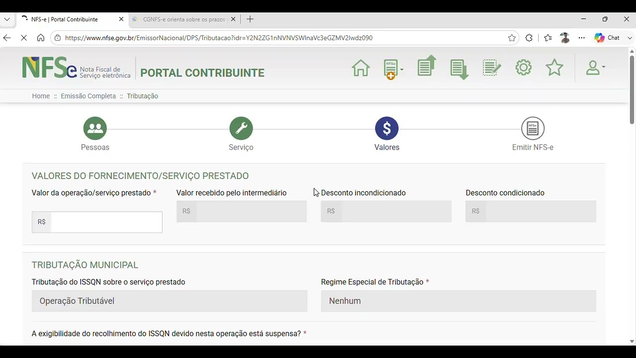 NOTA FISCAL SERVI&Ccedil;O COM IBS E CBS