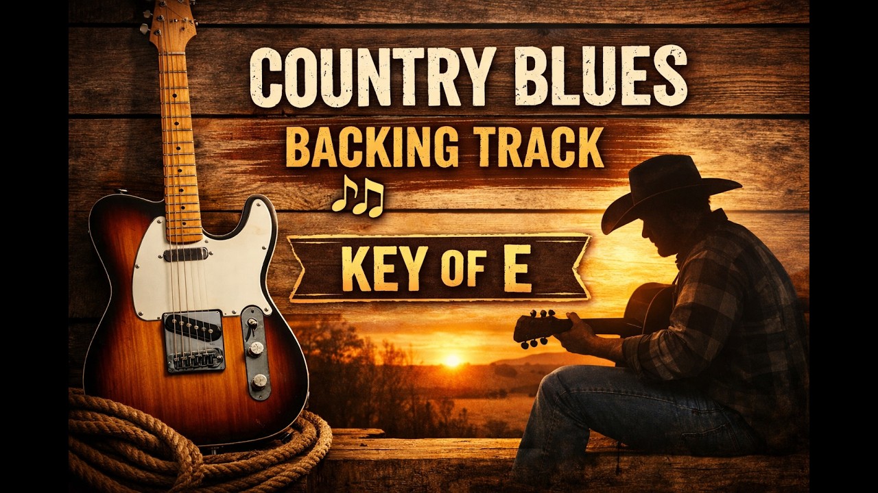 Country Blues Backing Track in E