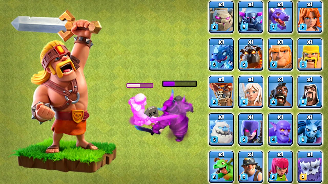 Super Barbarian vs All Troops - Clash of Clans funny