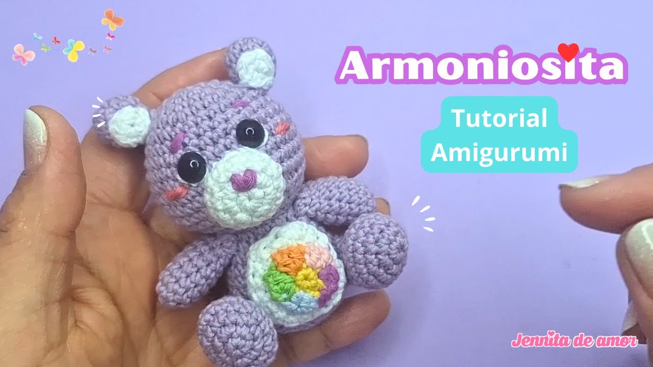ARMONIOSITA Llavero- Teje este lindo osito Amigurumi- Patrón en video Español e Ingles