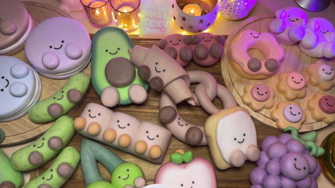 Wax vs Nail Polish Cracking Jellycat-Inspired Clay Plushies | Crunchy ASMR | No talking 4K