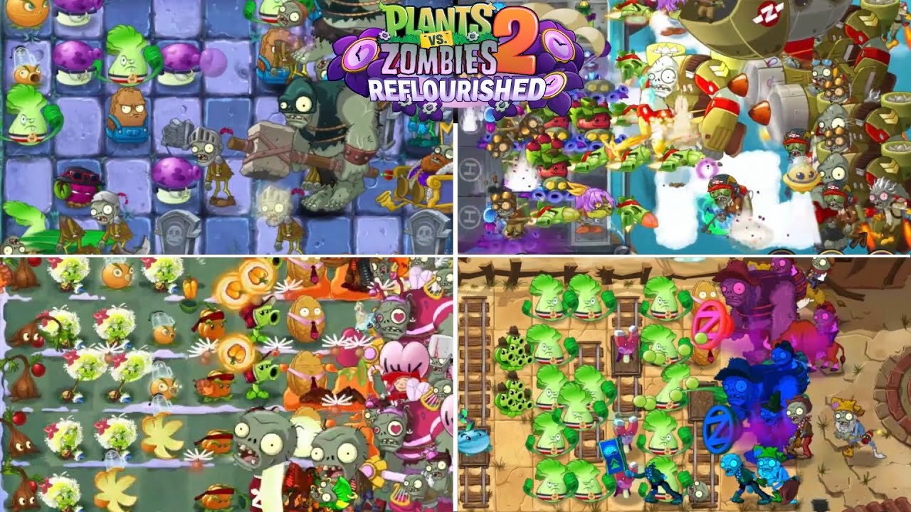 Plants vs. Zombies 2: Reflourished – All New Gargantuar Stages (No PFs*, Premium Plants** & Mowers)