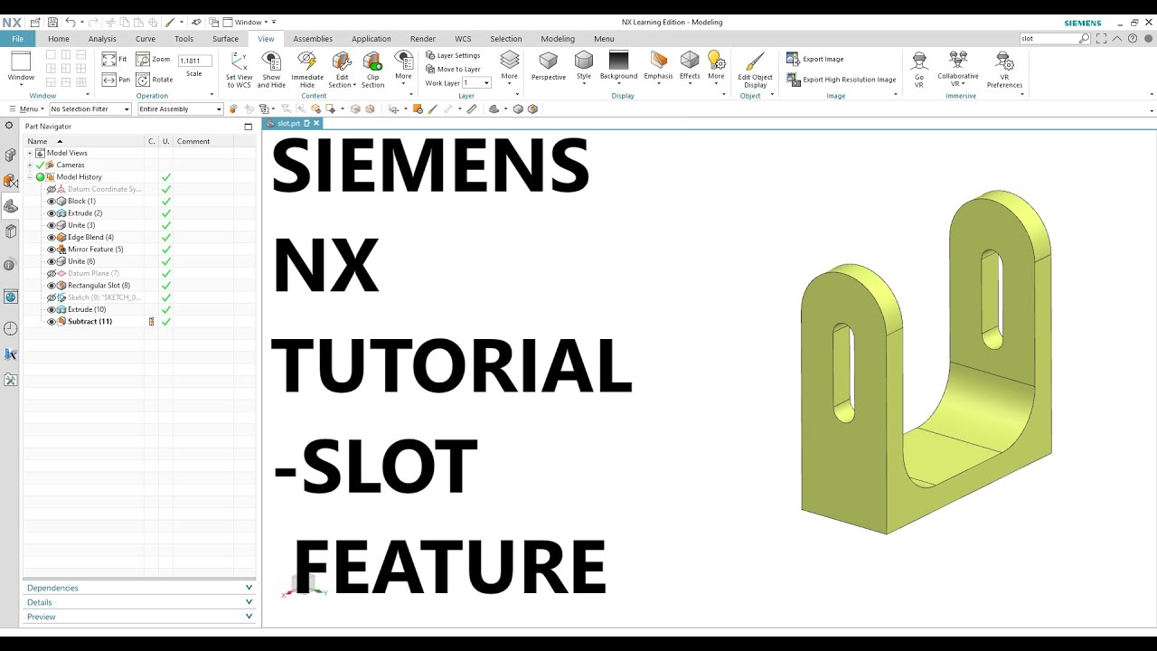 Учебное пособие по Siemens NX — особенности слота