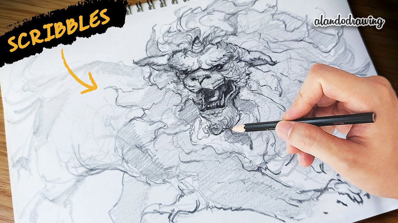Scribbles to Mystic Guardian Lion | Real-Time Pencil Drawing (No Talking)