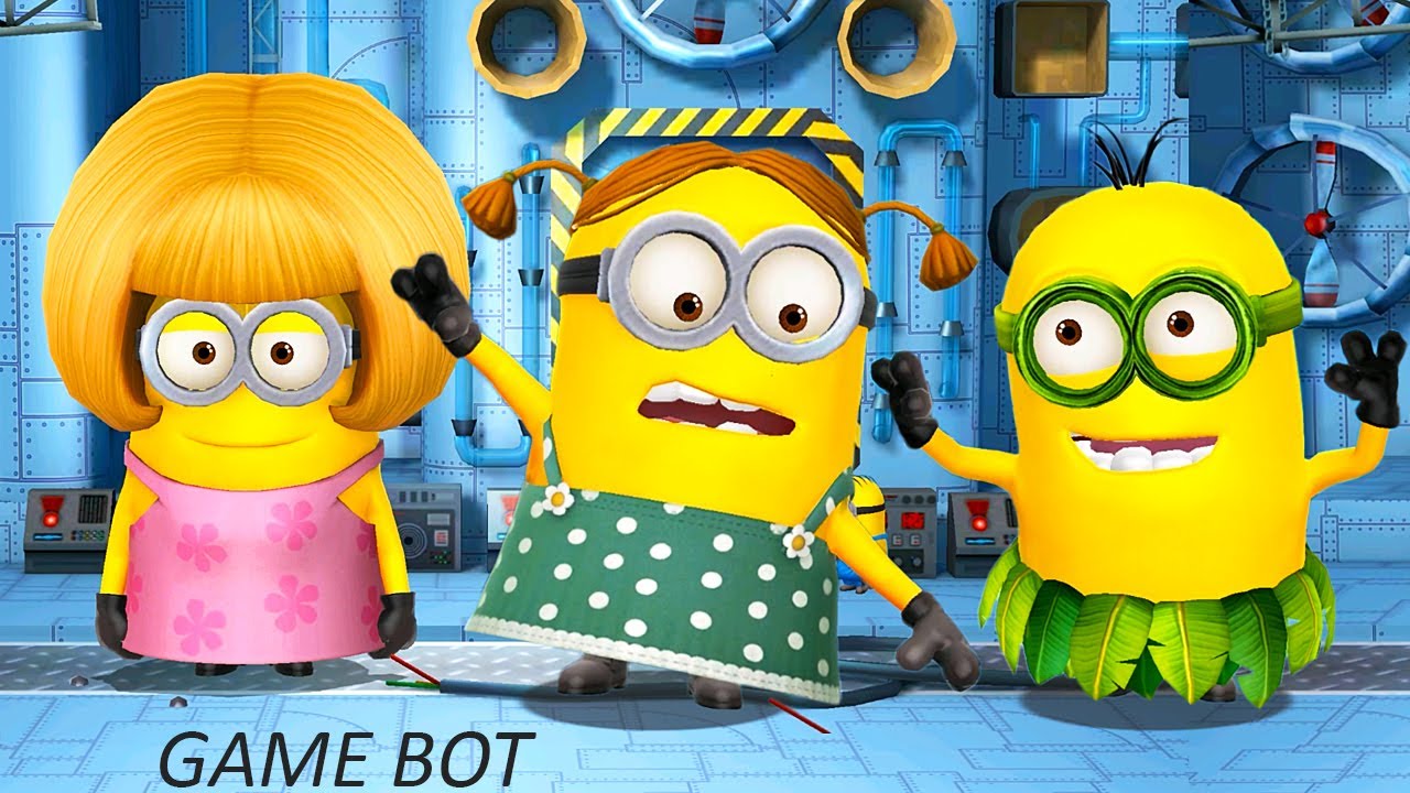 Jungle, Mom and Girl minions in Gru's Lab to complete levels 4-8 with three fruits