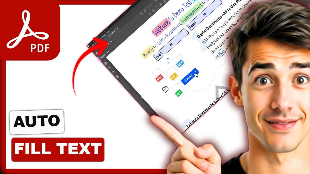 Как автоматически заполнить тот же текст в PDF-файле с помощью Adobe Acrobat Pro (самый простой с...