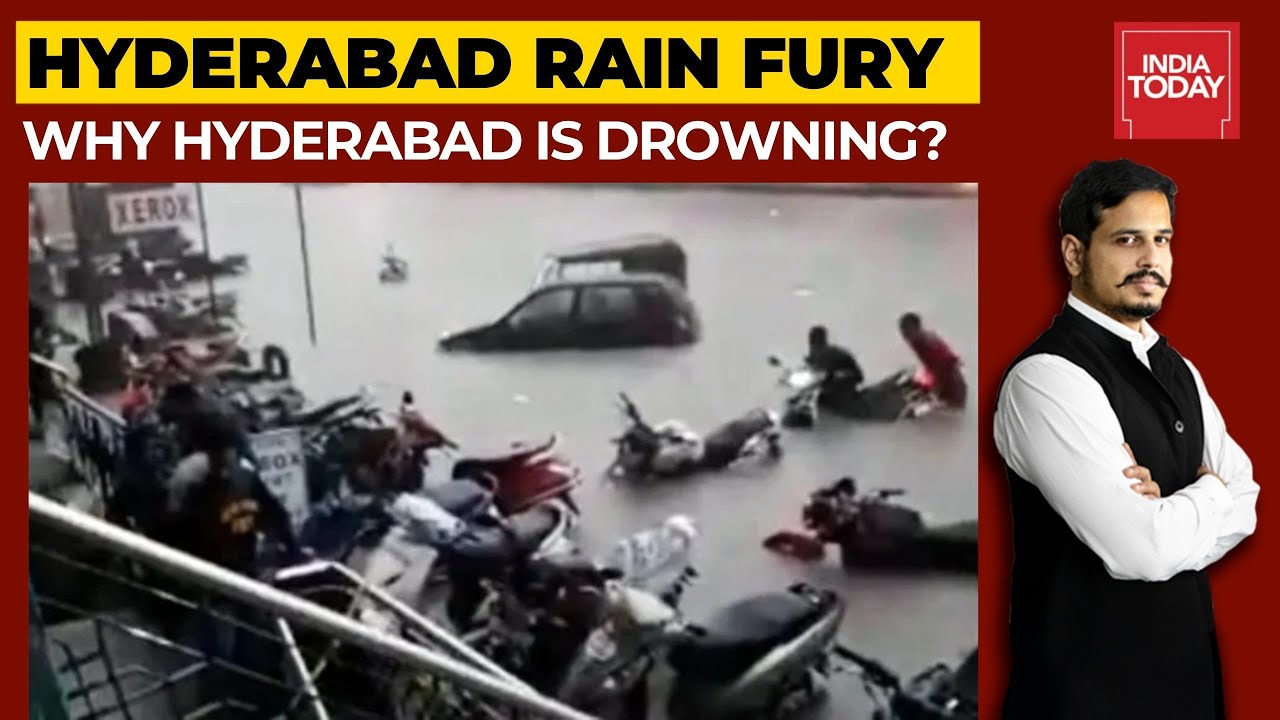 Hyderabad Rain Fury: Roads flooded, Vehicles Washed Away As Heavy Rainfall Throws Life Out Of Gear