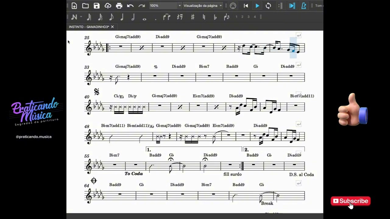 Instinto (Gamadinho) - Acompanhe a partitura