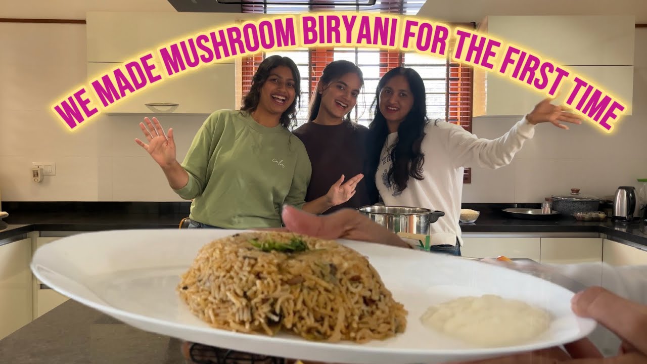 We Cooked Mushroom Biryani for the First Time 🍄 | Simple Home Recipe
