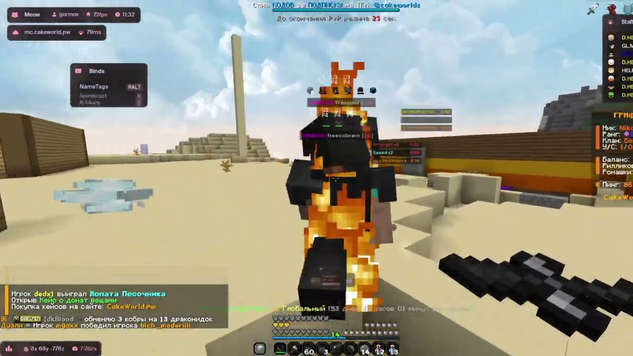 РАЗРУБИЛ АЧ CAKEWORLD | LONYGRIEF  REALLYWORLD | С БЕСПЛАТНЫМ СОФТОМ MEOW CLIENT 1.21.4