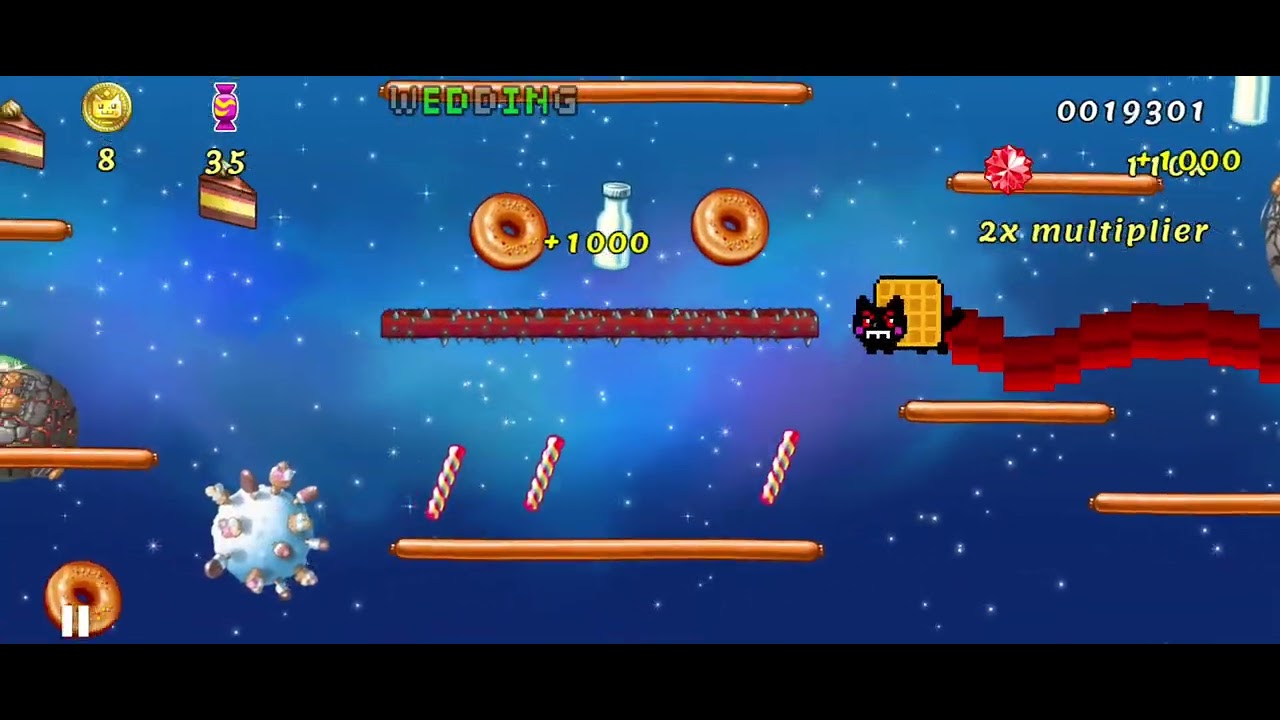 Playing nyan cat its so fun! Game:Nyan cat lost in space
