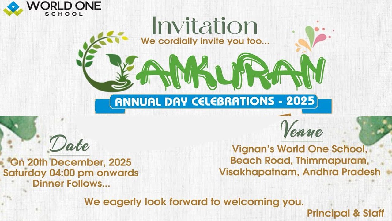 VIGNAN'S  WORLD ONE SCHOOL | AMKURAN Annual Day Celebrations&nbsp;-&nbsp;2025