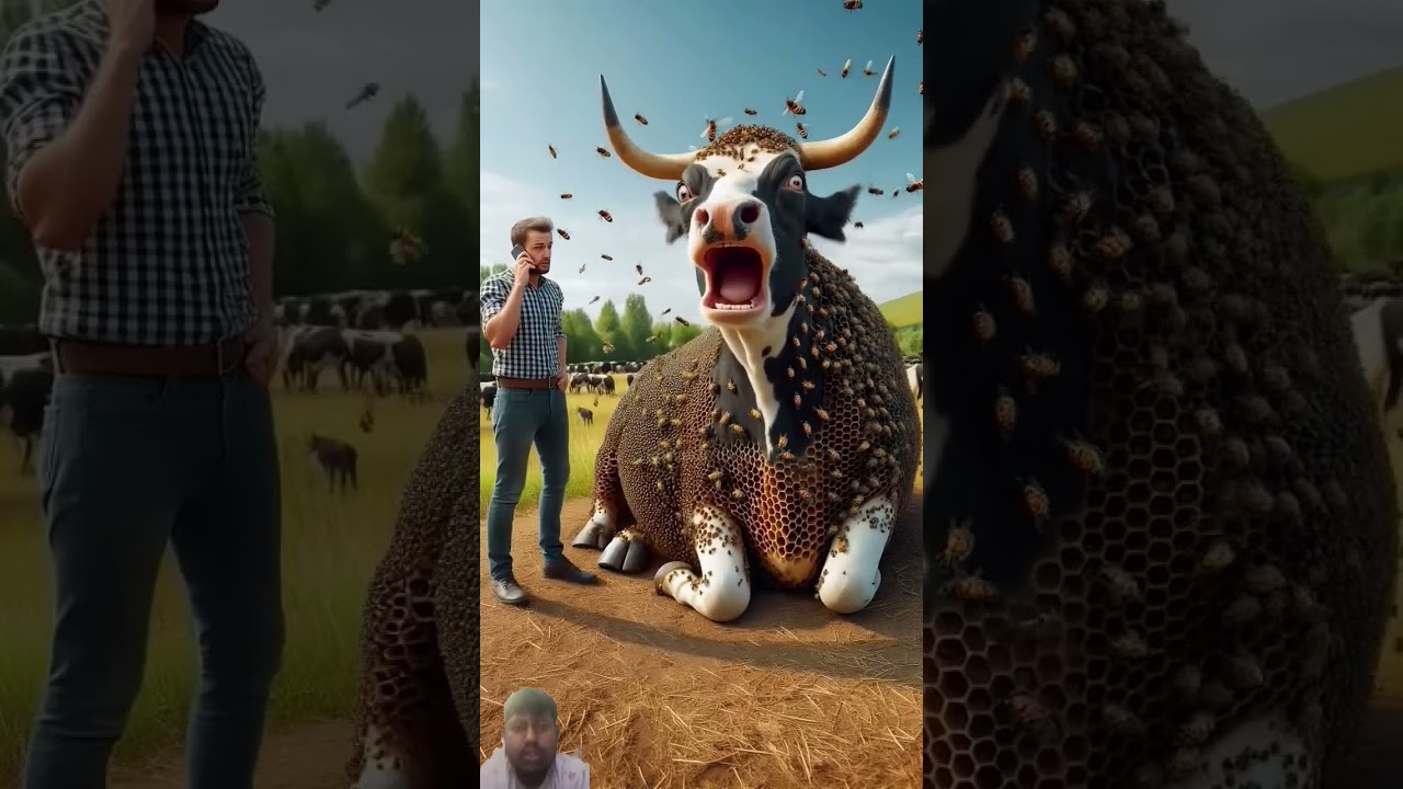 Cow Safe Man 🐄 #cow #animals #automobile #comedy #bull #pets #bee #sh #wildlife #viralshort