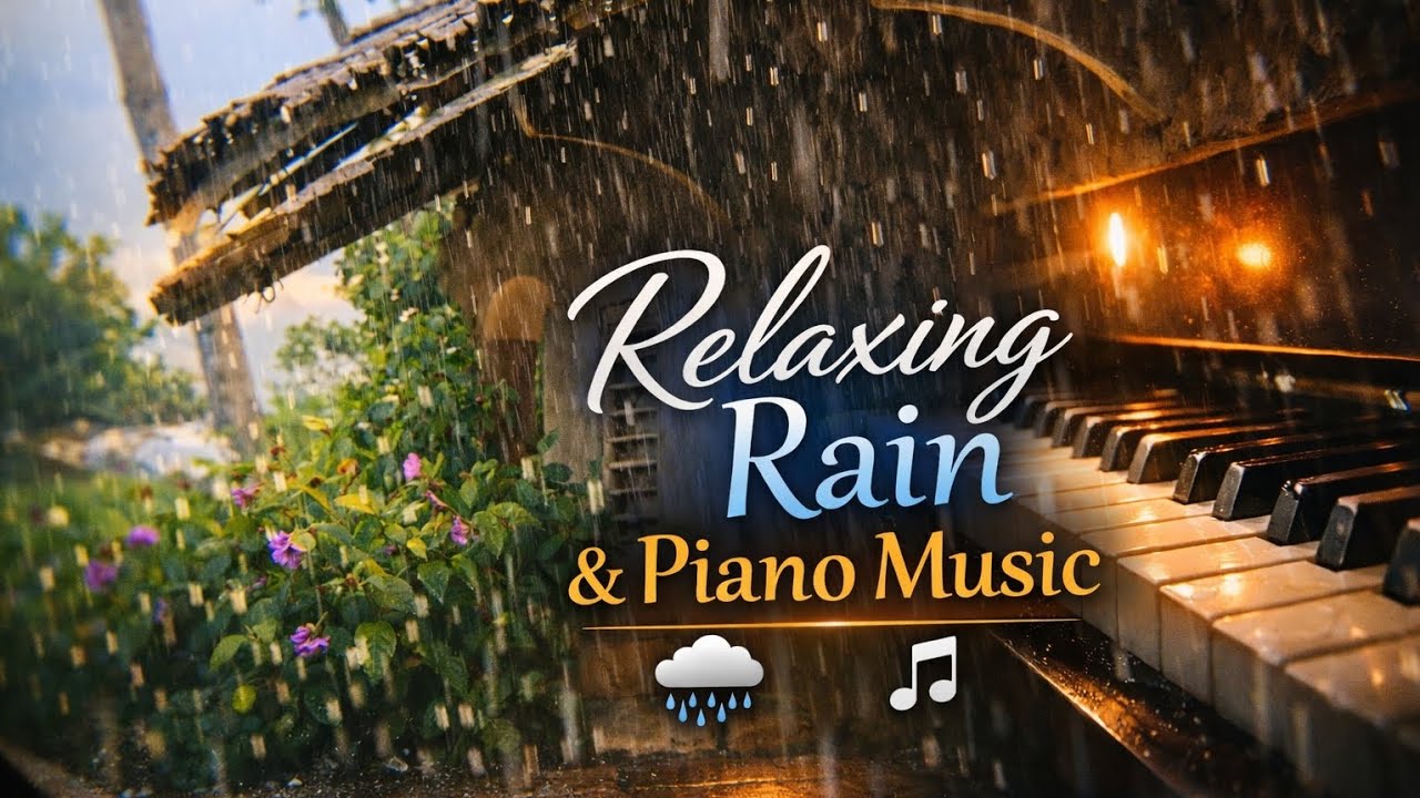 Gentle Rain and Calm Piano Music – Perfect for Sleeping, Studying, Relaxing & Healing
