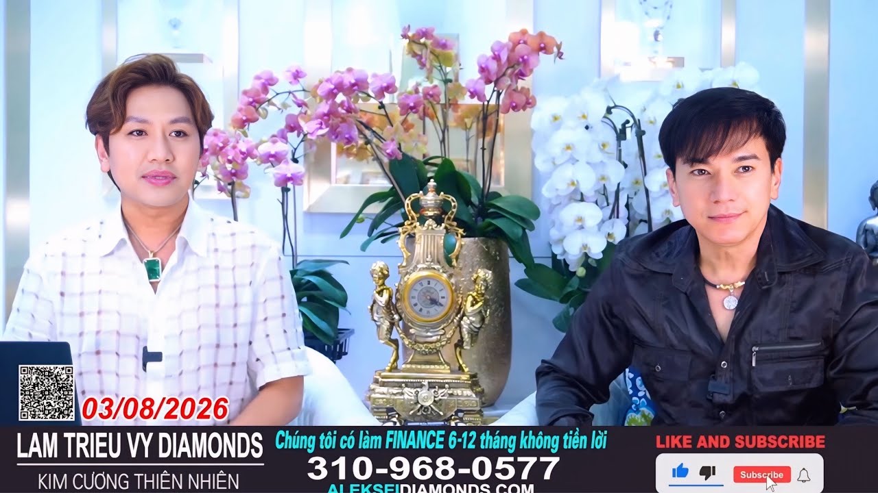 Livestream LamTrieuVy 03/08 Kim cuong thien nhien GIA MUA 1VIEN TANG FREE 1 VIEN GIA diamonds