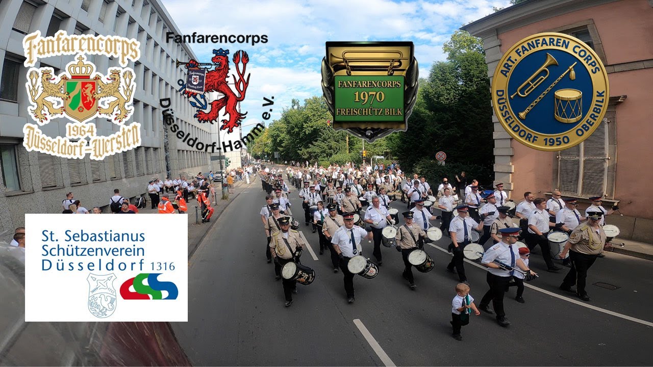 Reg Fanfarencorps Düsseldorf Wersten ''Zusammenspiel der Fanfarenzüge'' Düsseldorf Rheinkirmes 2025