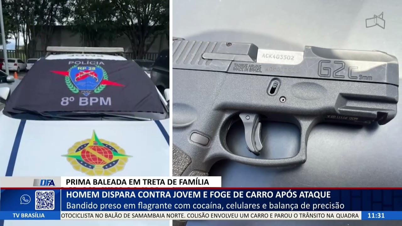 DF ALERTA - Homem dispara contra jovem e foge de carro após ataque