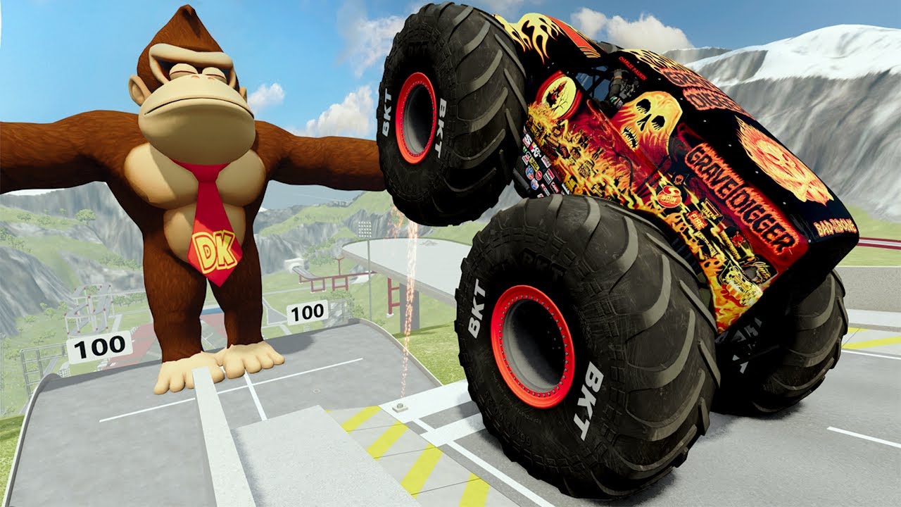 Monster Truck & Donkey Kong Crash Battle | BeamNG Drive - Griff's Garage