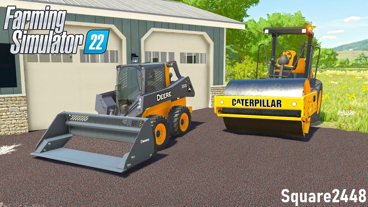 Building An Asphalt Driveway For A NEW Garage! (Construction) | Farming Simulator 22