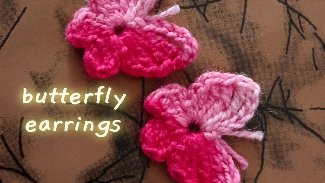 How to make crochet butterfly earrings easy