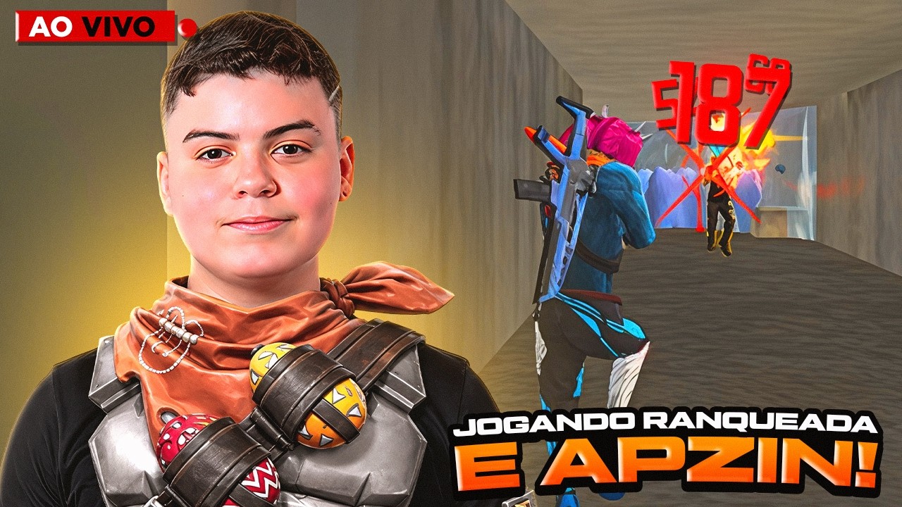 🔴 LIVE! - IMPRESSIONANDO ALEATORIOS - JOGANDO RANKEADA E APZIN - PHZIN7 LIVE ON FREE FIRE 🔴