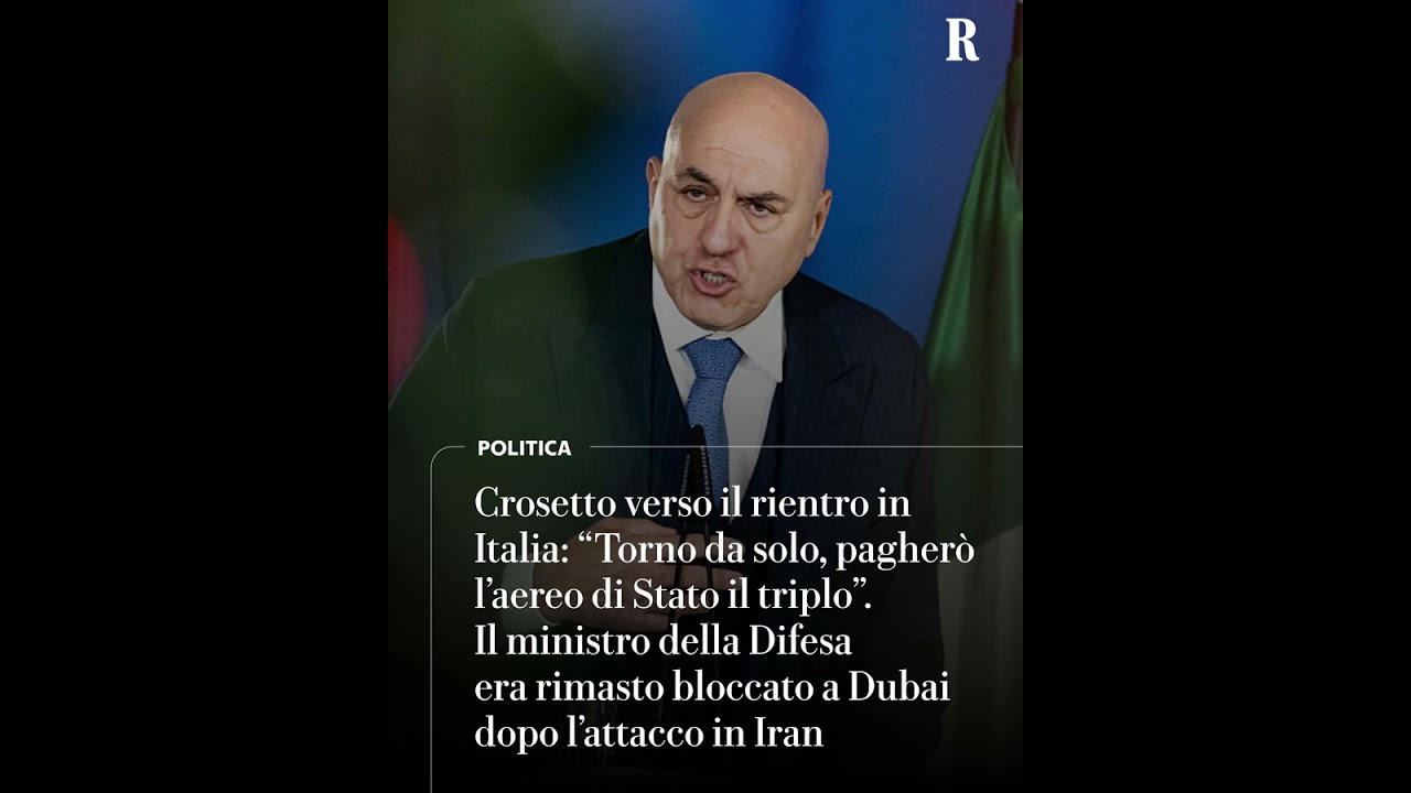 Crosetto verso il rientro in Italia da Dubai