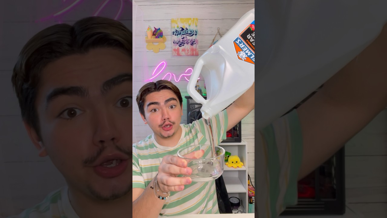 How To Make Clear Slime !!! 😂😱 #shorts