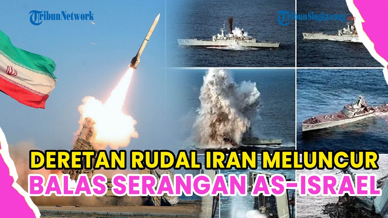 DERETAN RUDAL IRAN MELUNCUR BALAS SERANGAN AS-ISRAEL, GELOMBANG LEDAKAN DI TEL AVIV