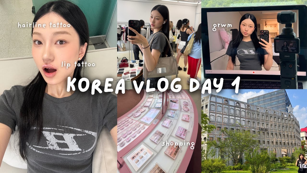 Day 1 in Korea🇰🇷 Lipline & hairline tattoo, shopping in Seongsu