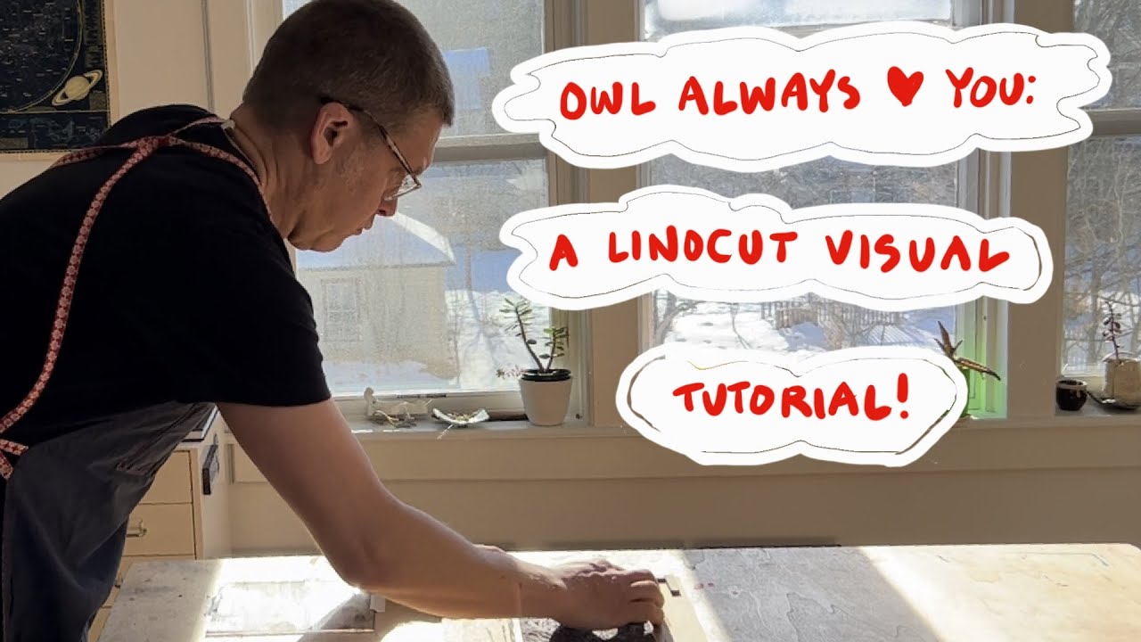 Owl Always Love you / Linocut Experiments / Soothing Art Video / Owl / Nature / Art Video